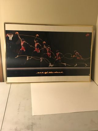 Vintage Nike Michael Jordan Poster Art Of The Dunk 1992