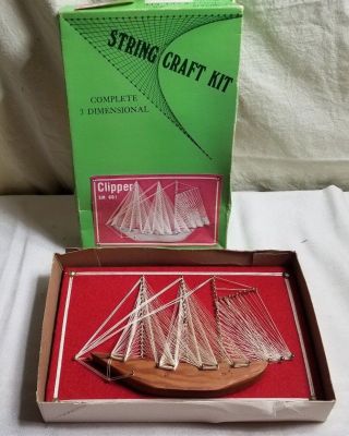 Vintage Symmography Inc.  Clipper String Craft Kit Finished 7 " X 11 "