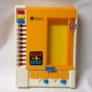 Vintage Sears Tomy Quiz - A - Tron Electronic Kids Learning Aid With Cards
