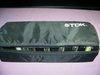 Vintage Tdk Branded - Cassette Tape Holder Case With 15 Movie Cassettes