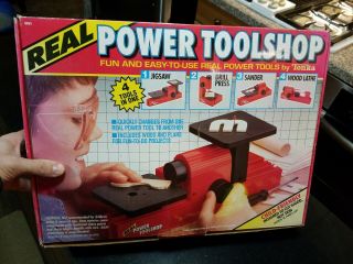 Vintage Hasbro Real Power Toolshop Jigsaw Drill Press Sander Wood Lathe