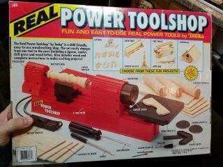 Vintage Hasbro Real Power Toolshop Jigsaw Drill Press Sander Wood Lathe 2