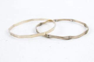 2 X Vintage Stamped 9ct Rolled Gold Bangles Inc Machined,  Engine Turned,  Static