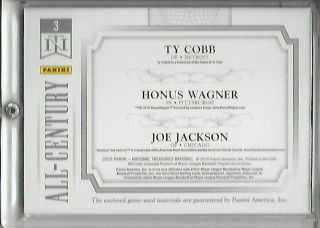 TY COBB HONUS WAGNER JOE JACKSON ALL CENTURY BAT CARD 07/25 2
