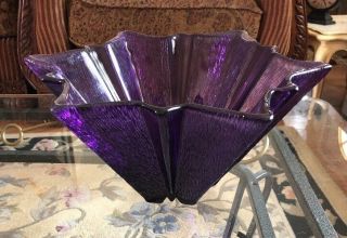 Vintage Mikasa Purple Heavy Crystal Star Bowl Centerpieces