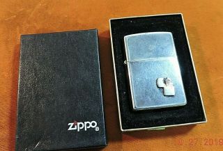 Vintage Zippo Flame Emblem Two Tone Lighter W/box