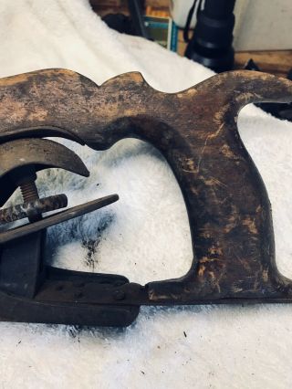 Vtg antique wood plane 7.  25” Smooth bottom wood Saw hand tool 3