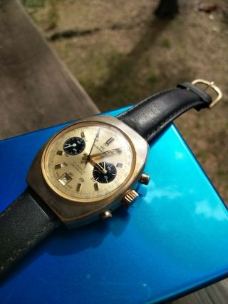 70 ' s vintage Wakmann chronograph (Breitling),  reverse panda dial.  Valjoux 7734 2