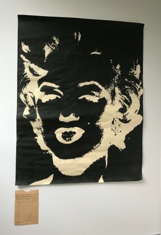 Vintage Screen Print Andy Warhol 60 - 70s Marilyn Monroe Negativ Print,  Receipt