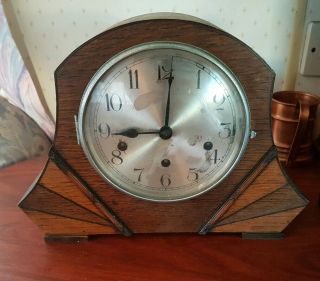 Vintage Haller German Art Deco Westminster/whittington Dual Chime Clock Sunburst