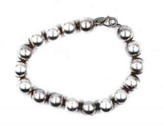 Vintage Tiffany & Co Ball Bead Bracelet Sterling Silver 925 Designer Signed