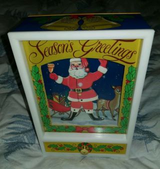 Vintage Dancing Santa Music Box Yap;s Jingle Bells 1981