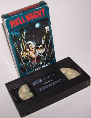 Vintage Hell Night Video Treasures Vhs Video Cassette Horror Movie - Linda Blair