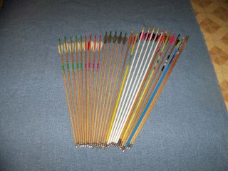 28 Vintage Youth Wood Arrows Longbow Recurve Bow Bow Archery