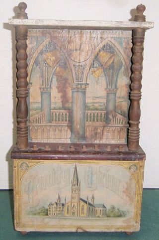 Vintage Schoenhut Trinity Chimes Paper Lithograph And Wood Early 1900s NO RES 2