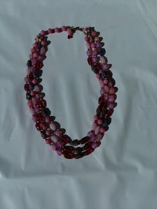Vintage Miriam Haskell Art Glass Bead Necklace