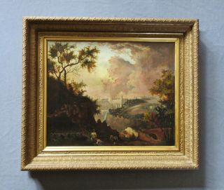 Antique 19th Century Hudson River Valley Oil Landscape Painting