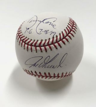 David Cone Joe Girardi Perfect Game Signed Baseball.  Jsa