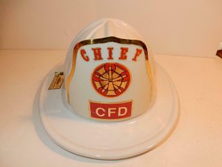 Vintage Jim Beam Cfd Fire Chief Helmet Fireman Decanter