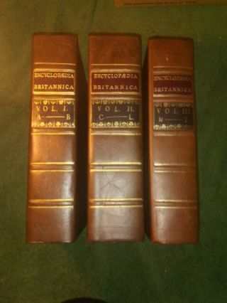 Vintage Encyclopedia - Encyclopaedia Britannica - 3 Volume Set Hardcover 1771