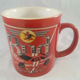 Vtg 1992 Budweiser Bill Elliott Coffee Mug Tea Cup 11 Nascar Bud Kilncraft Engl