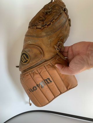 Vintage Wilson Hockey Goalie Double Leather Left Hand Wearer Glove