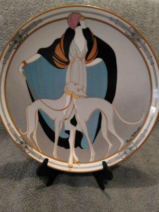 Vintage 1990 A Flapper With Greyhounds Collectors Plate By Marci Mcdonald