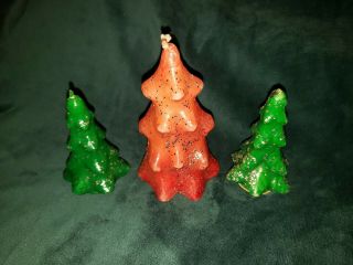 Vintage Gurley Tavern Socony - Vacuum Oil Co.  Christmas Tree Candles Set Of 3