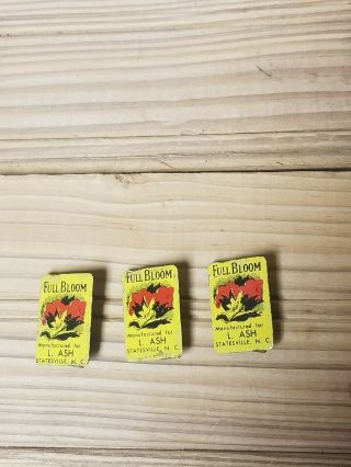 Vintage " Full Bloom " Tin Tobacco Tag L.  Ash Statesville,  North Carolina