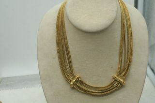Signed " Napier Pat.  4774743 " Vintage Gold Tone Necklace Chunky Chain 18 " Long