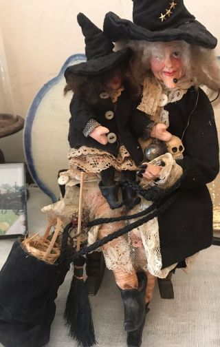 Kim Klaus OoAk HandMade Witch/child Doll Antique Vintage Primative Halloween 2