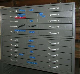 Flat File Map Cabinets.  41 " X 29 " X 15 " O.  D.