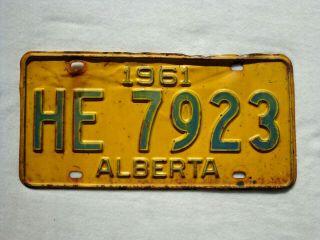 1961 Alberta Vintage License Plate He 7923