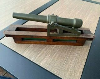 Antique Wood & Brass Scale Line - Throwing Cannon Open Bore 17 " Long 6.  3 Lbs