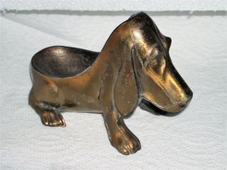 Pipe & Dog Lovers Vintage Brass? Bassete Hound Dog Pipe Rest Stand Holder