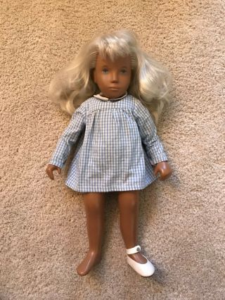 Vintage Sasha Doll 16 ",  Blonde With Blue Gingham Dress