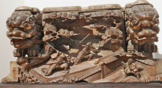 Antique Chinese Wood Carving 26 " L X 12.  5 " H X 10 " W