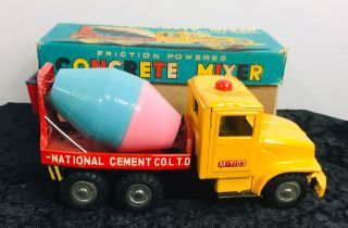 Vintage Tin Concrete Mixer Truck Made In Japan