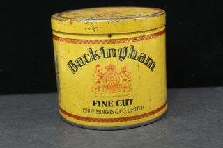 Empty Advertising Tobacco Tin Buckingham Fine Cut Philip Morris