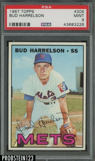 1967 Topps 306 Bud Harrelson York Mets Psa 9