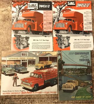 4 Vintage 1950’s Gmc Truck Advertising Brochures Booklets