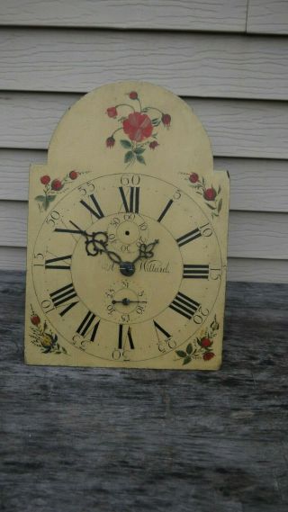 Antique American Tall Case Clock Wooden A Willard ? Parts /project