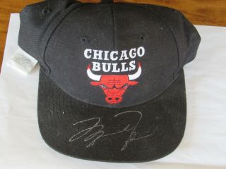 Michael Jordan Autographed Hat Chicago Bulls Vintage Snap Back Hat Signed W/coa