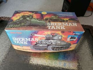 Vtg Radio Shack Us Army Sherman Tank Radio Controlled Toy 60 - 4059 (nikko)