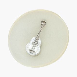 Vintage / Sterling Silver Acoustic Guitar Pill Box (opens) / Pendant (10.  6g)