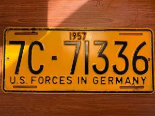 Vintage U.  S.  Forces In Germany 1957 License Plate 3