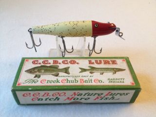 E,  Vintage Old Wood Creek Chub Pikie Fishing Lure 722 Nite - Luminous