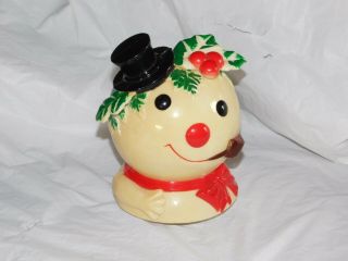 Antique Rare Celluloid Snowman Christmas Music Wind Up Musical Vintage Figural