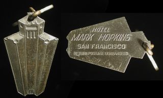Vintage Art Deco Mark Hopkins Hotel Building San Francisco,  California Key Fob
