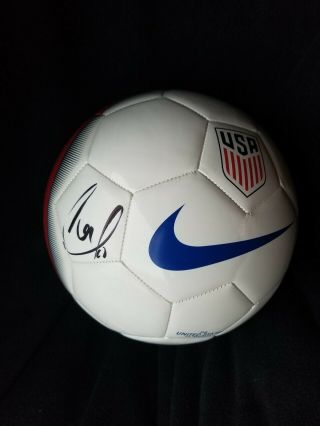 Christian Pulisic Signed Usmnt Nike Usa Soccer Ball Chelsea Jsa V31234